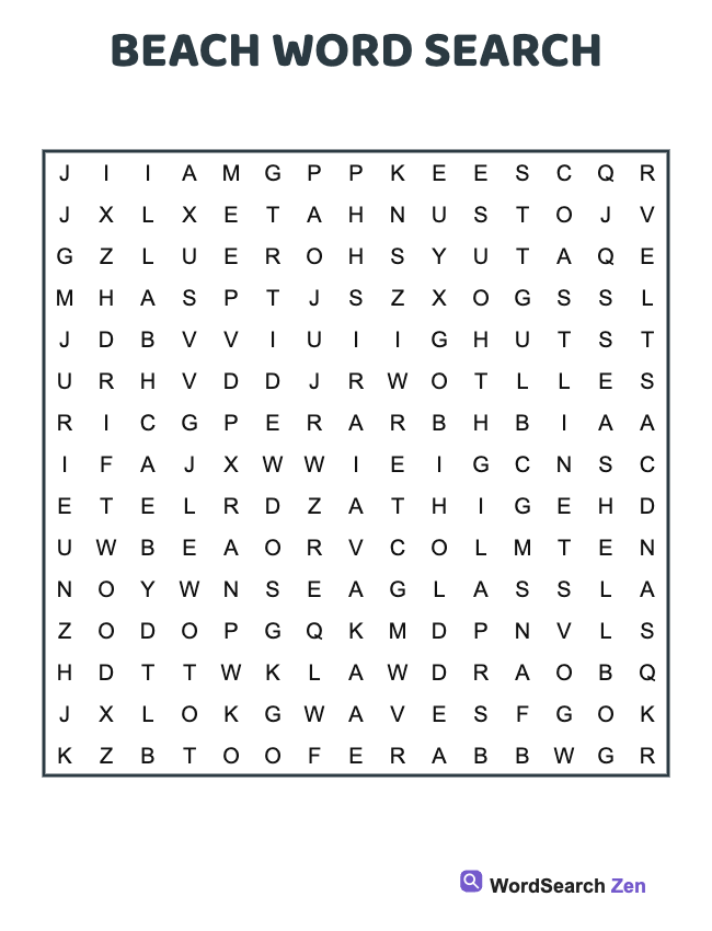 Beach Word Search