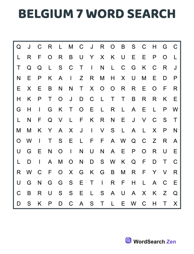 Belgium 7 Word Search