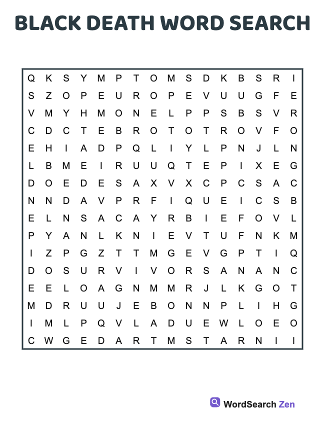 Black Death Word Search