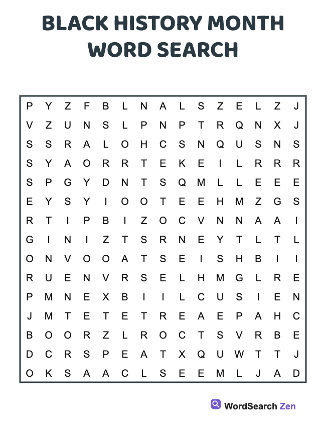 Black History Month Word Search