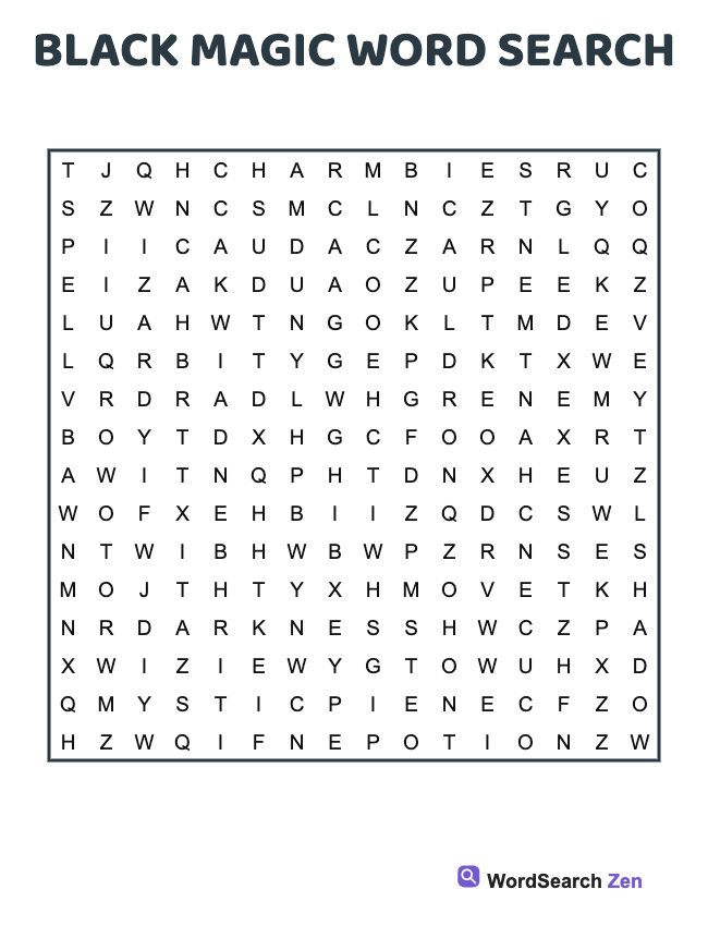 Black Magic Word Search