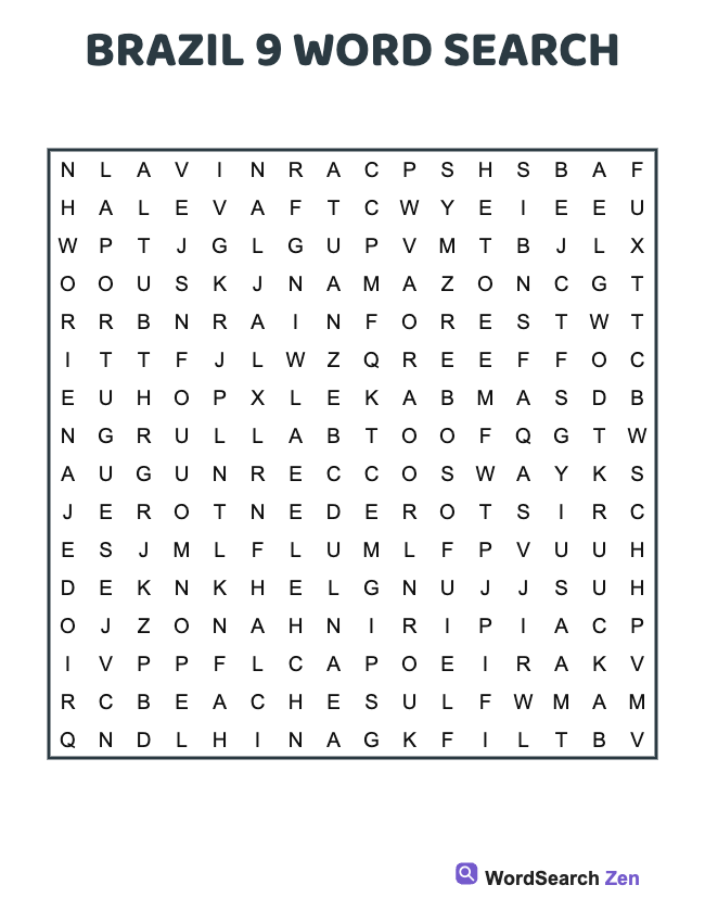 Brazil 9 Word Search