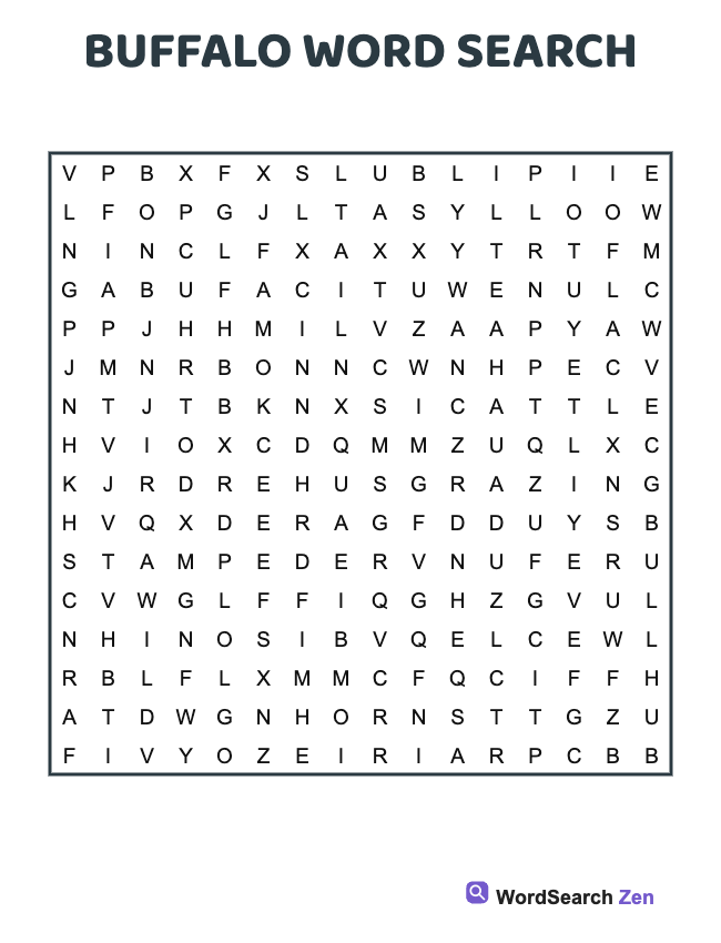 Buffalo Word Search