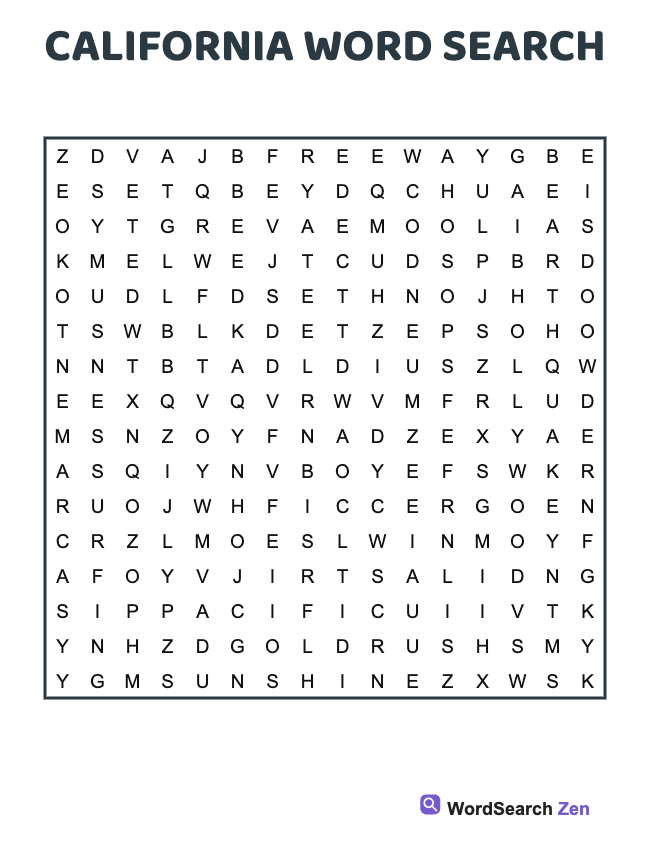 California Word Search