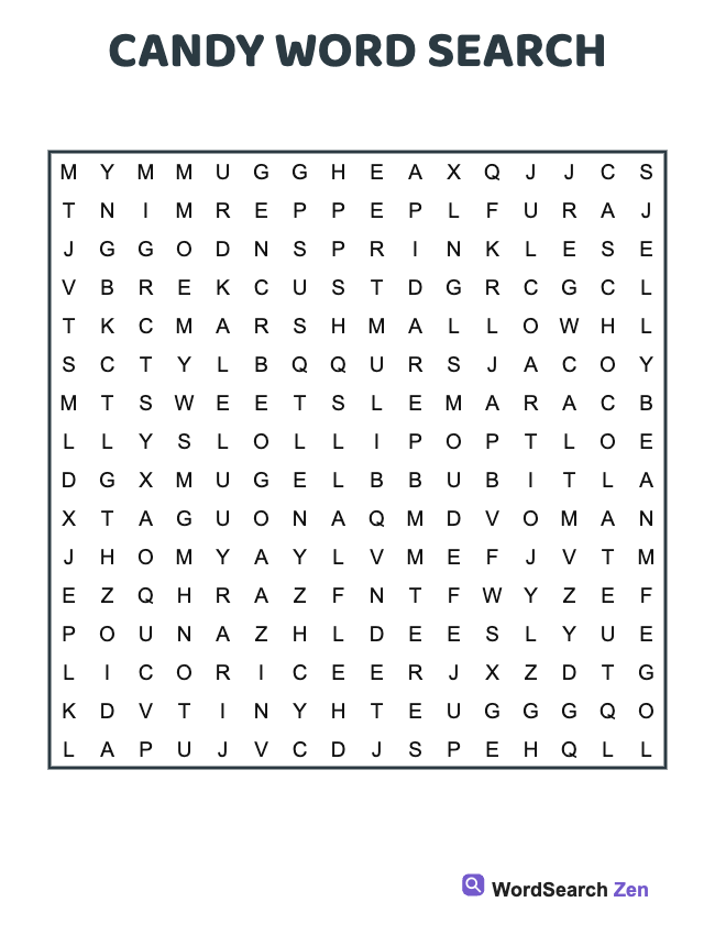 Candy Word Search