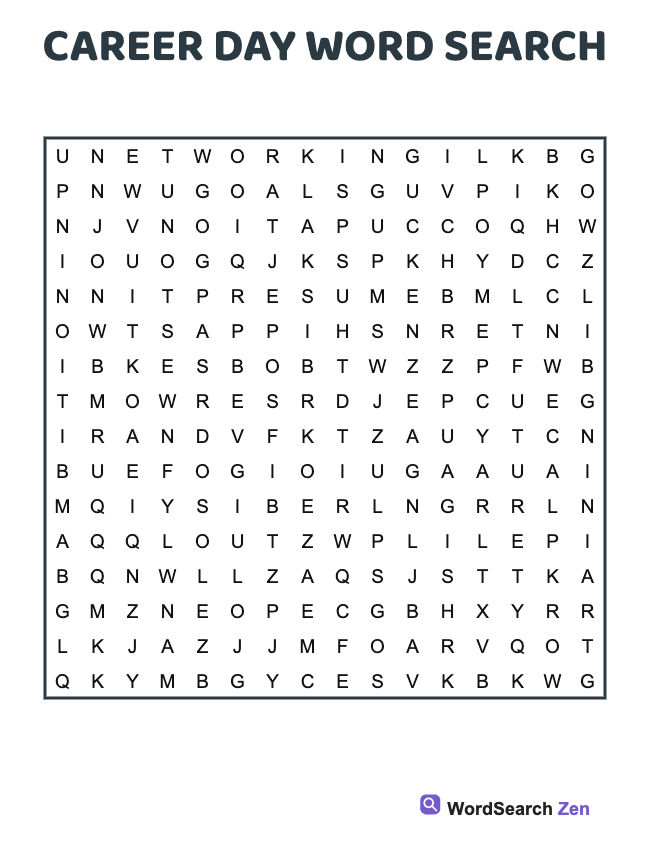 Career Day Word Search