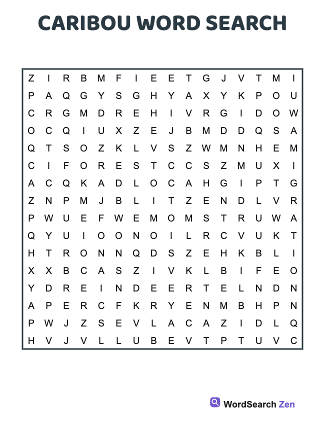 Caribou Word Search