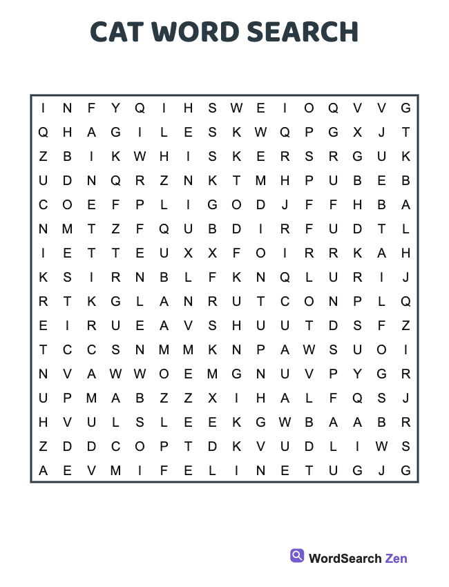 Cat Word Search