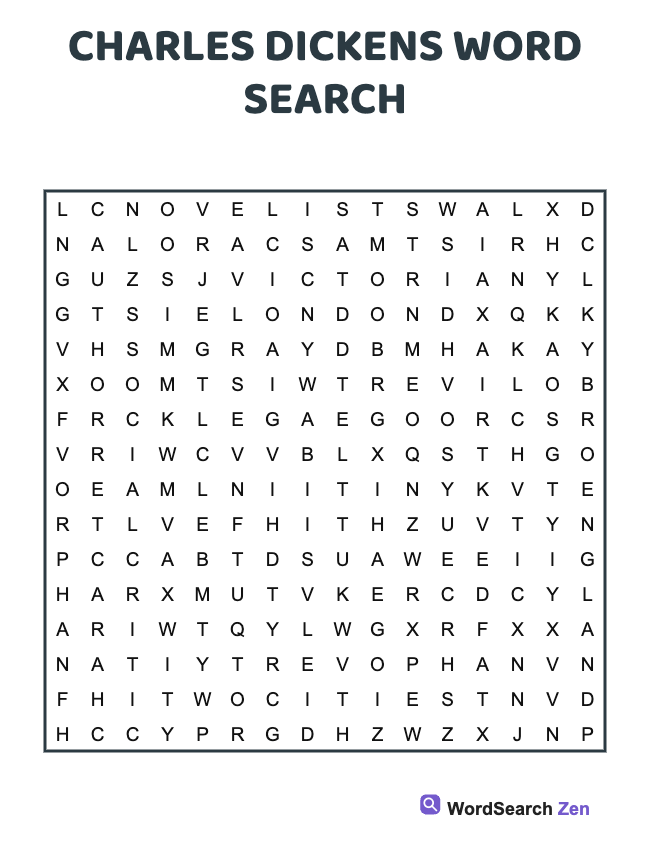 Charles Dickens Word Search