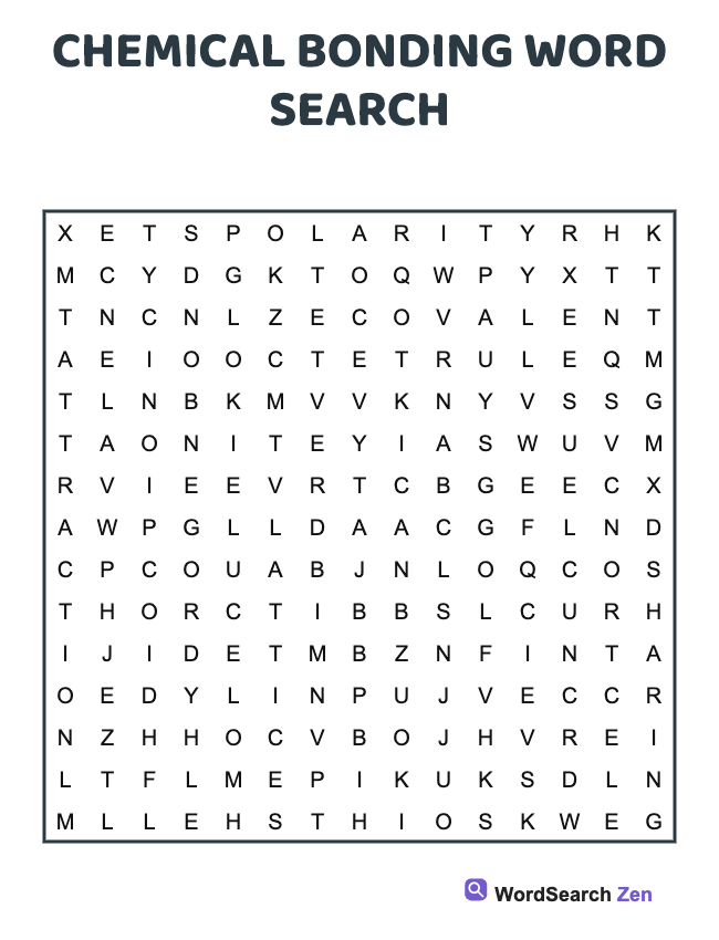 Chemical Bonding Word Search