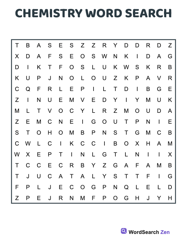 Chemistry Word Search