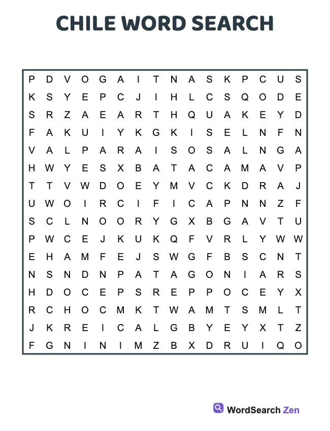 Chile Word Search