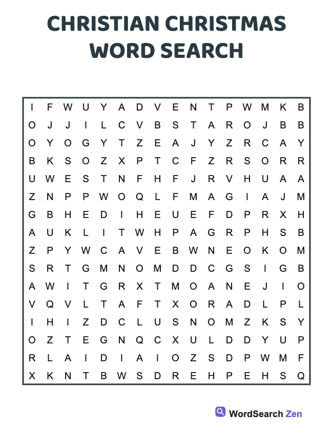 Christian Christmas Word Search
