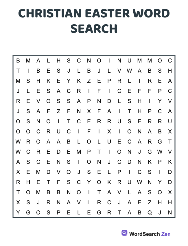 Christian Easter Word Search