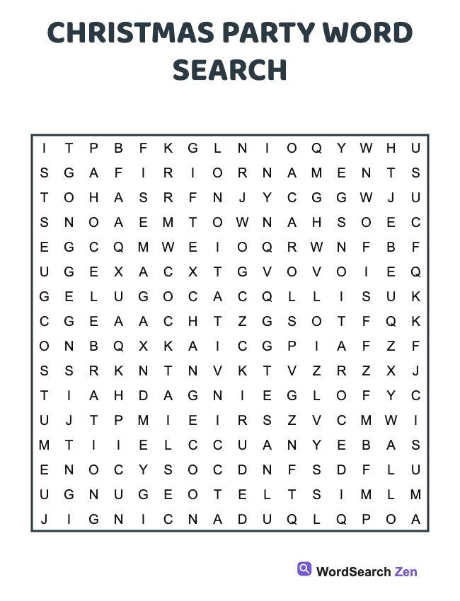 Christmas Party Word Search