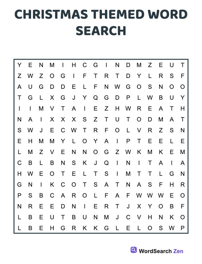Christmas Themed Word Search