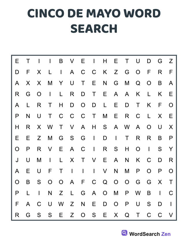 Cinco de Mayo Word Search