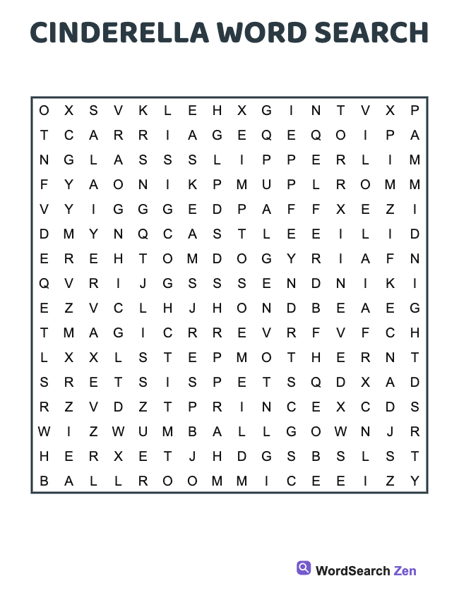 Cinderella Word Search