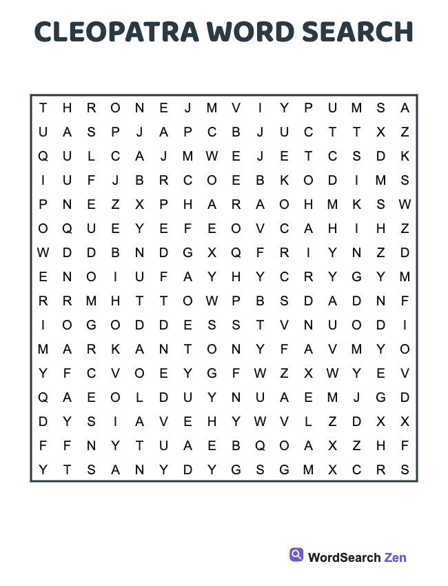 Cleopatra Word Search