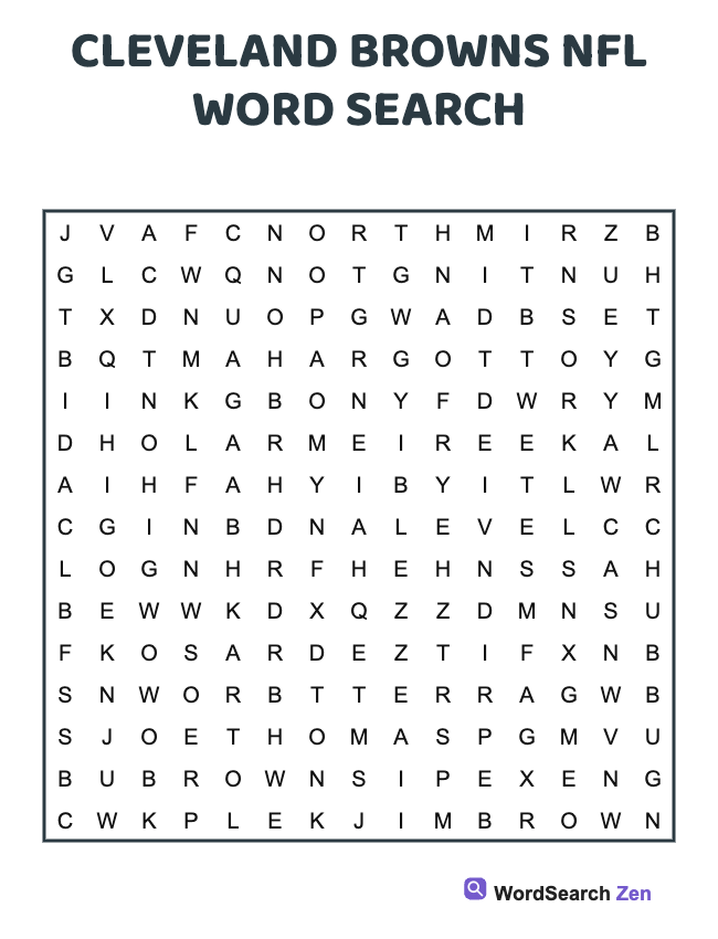 Cleveland Browns NFL Word Search