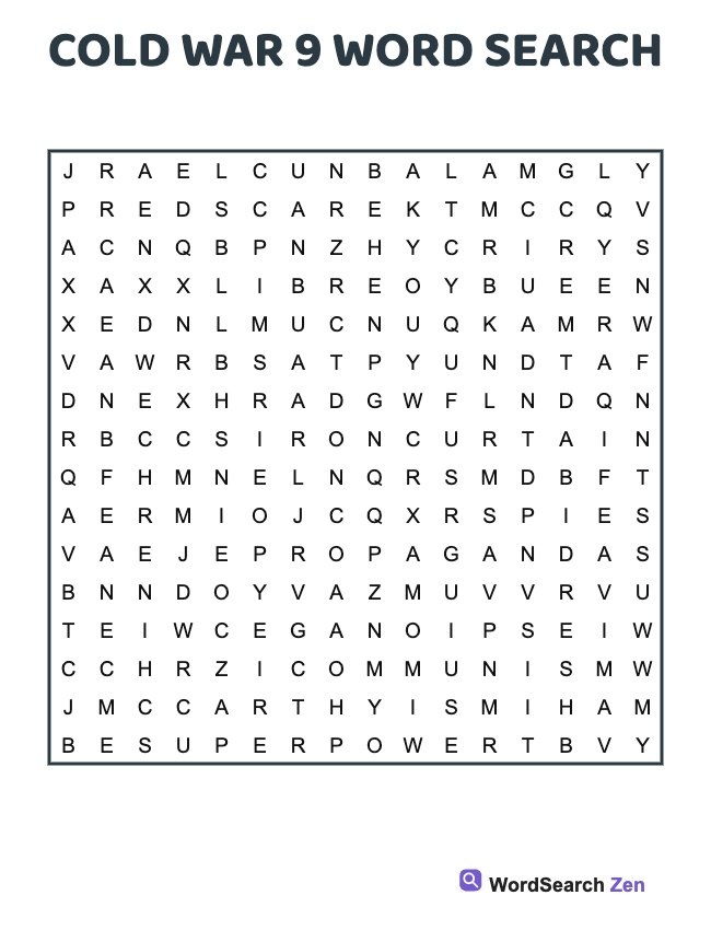 Cold War 9 Word Search