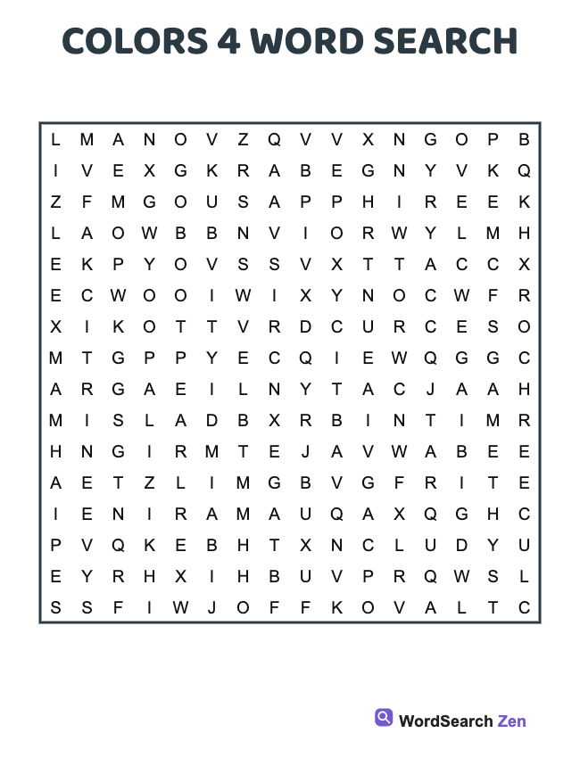 Colors 4 Word Search