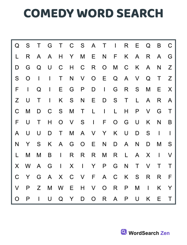 Comedy Word Search