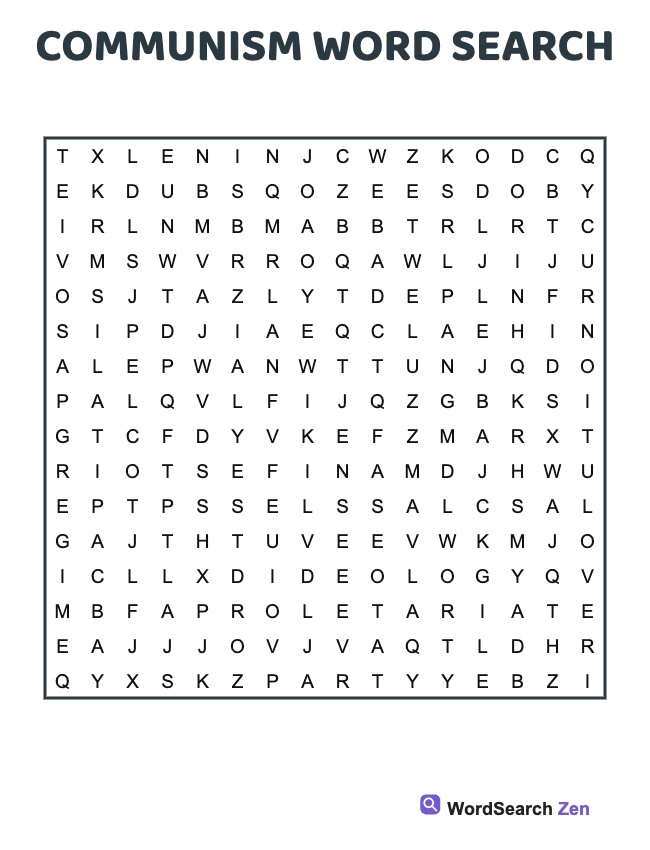 Communism Word Search