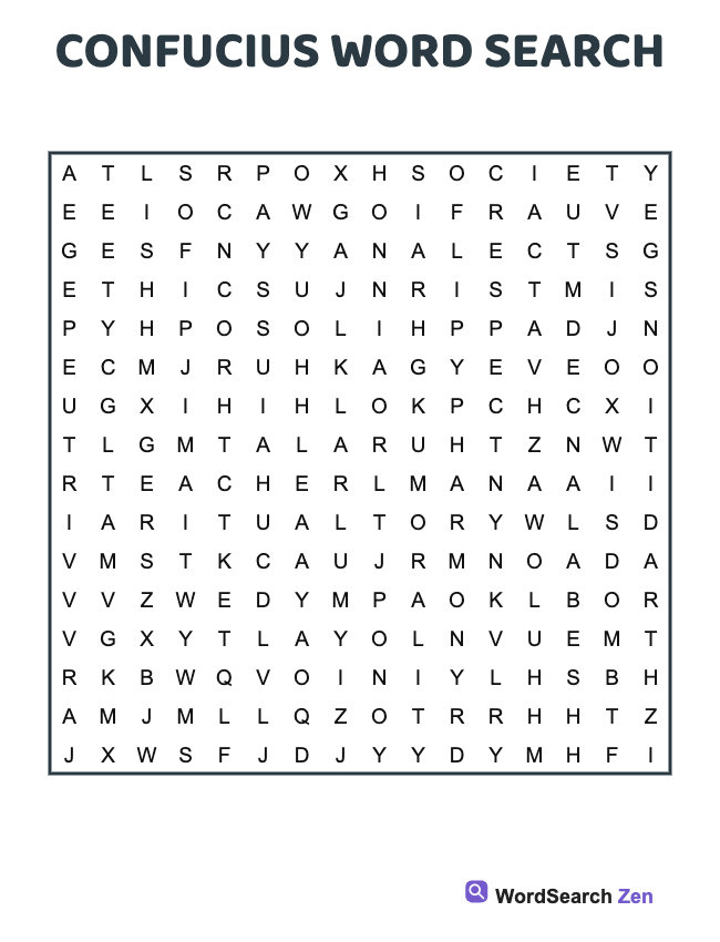 Confucius Word Search