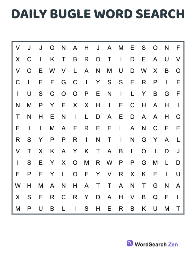 Daily Bugle Word Search