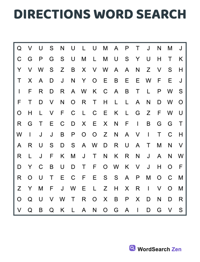 Directions Word Search