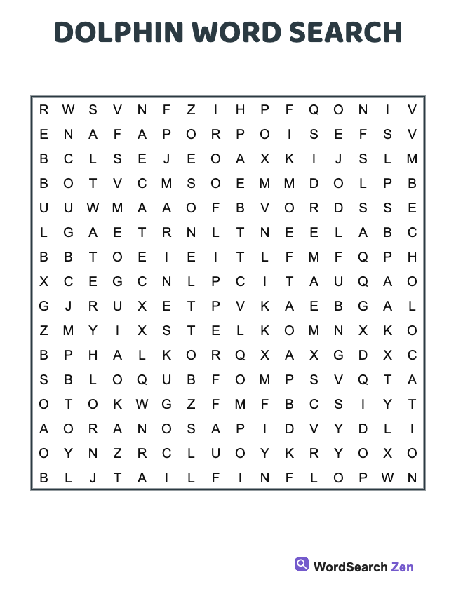 Dolphin Word Search
