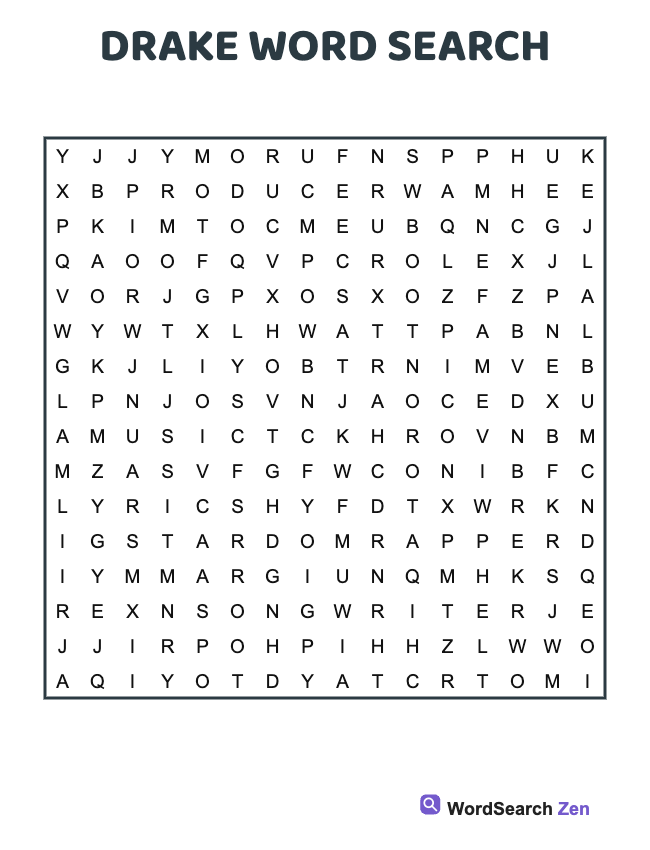 Drake Word Search