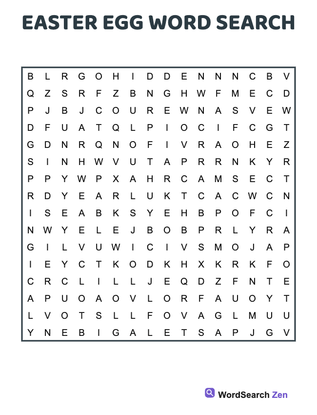 Easter Egg Word Search