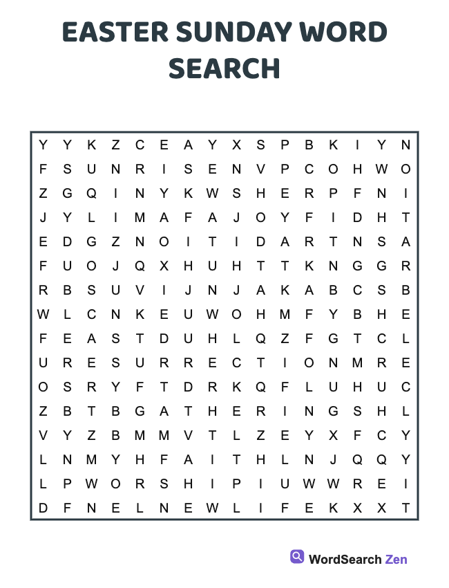 Easter Sunday Word Search