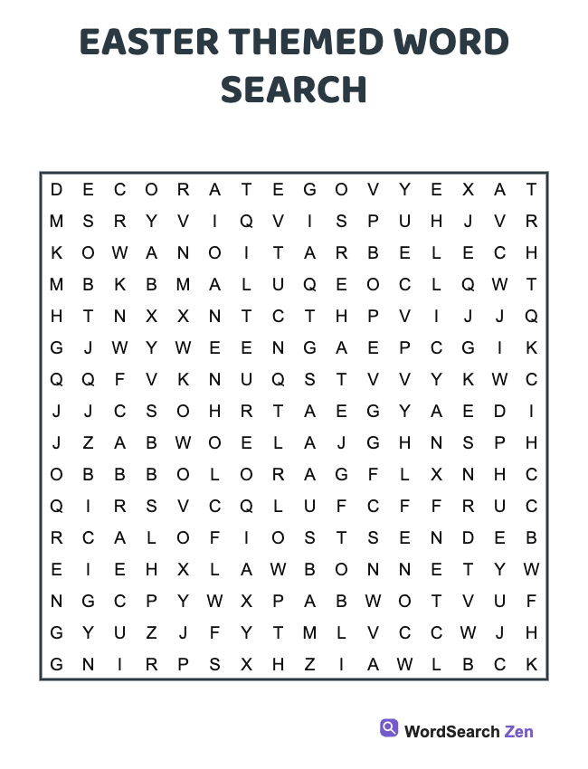 Easter Themed Word Search