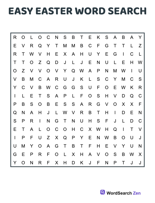 Easy Easter Word Search
