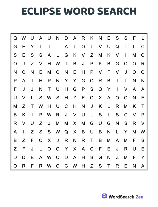 Eclipse Word Search