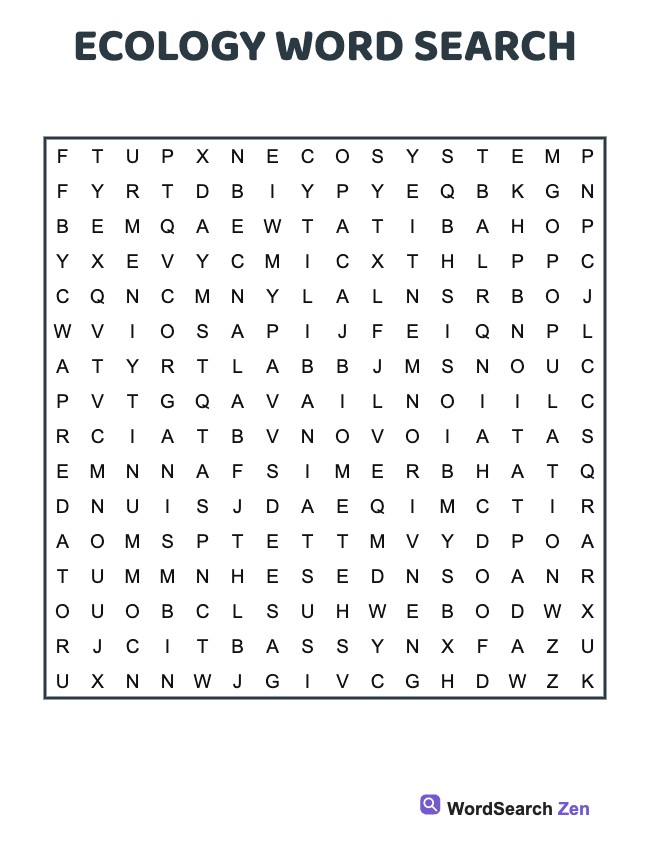 Ecology Word Search