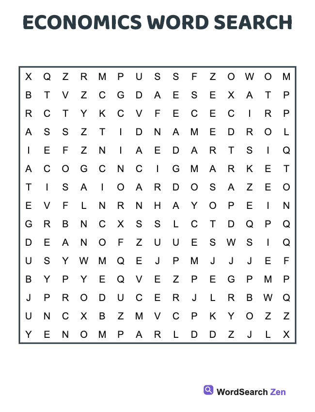Economics Word Search