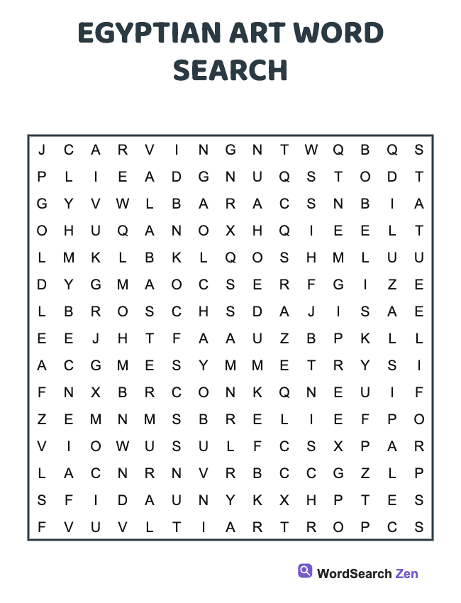 Egyptian Art Word Search