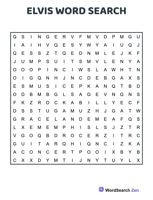 Elvis Word Search