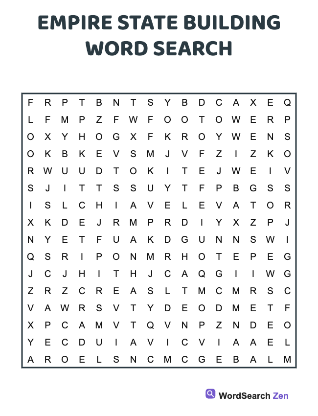 Empire State Building Word Search