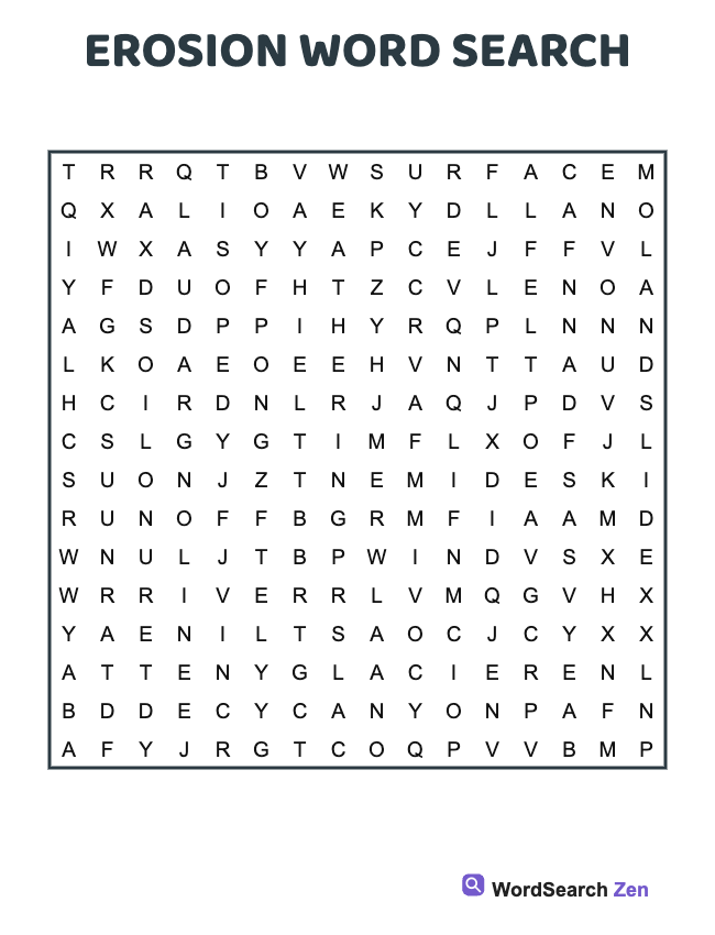 Erosion Word Search