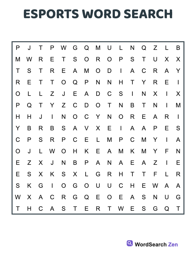 Esports Word Search