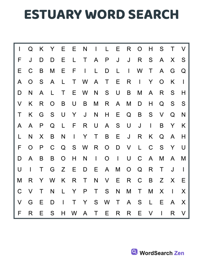 Estuary Word Search