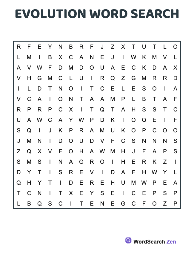 Evolution Word Search