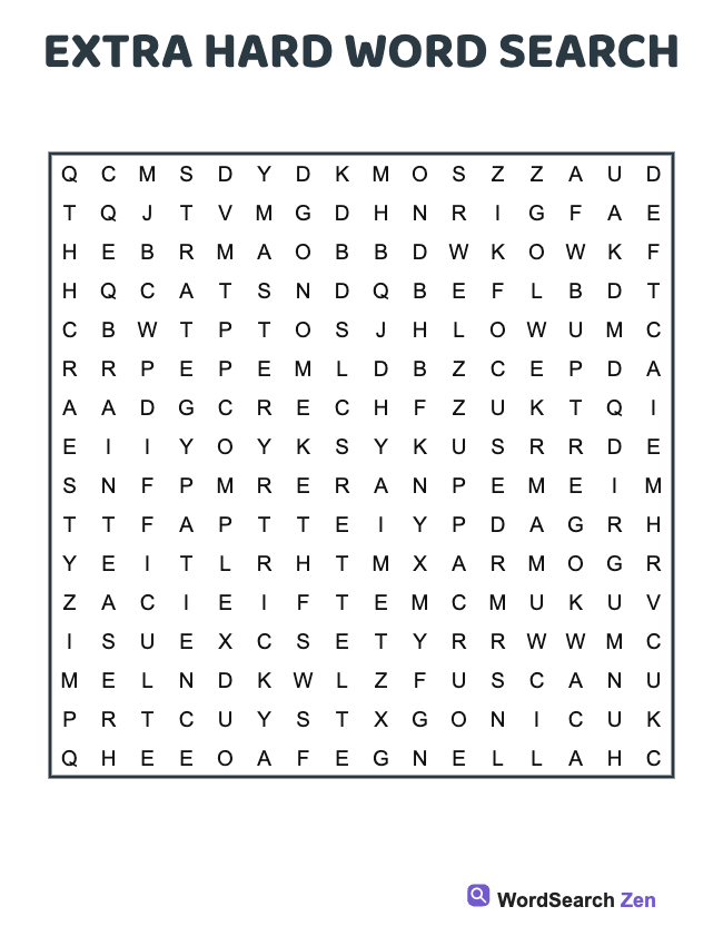 Extra Hard Word Search