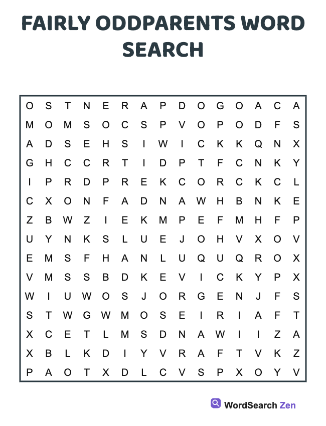 Fairly OddParents Word Search