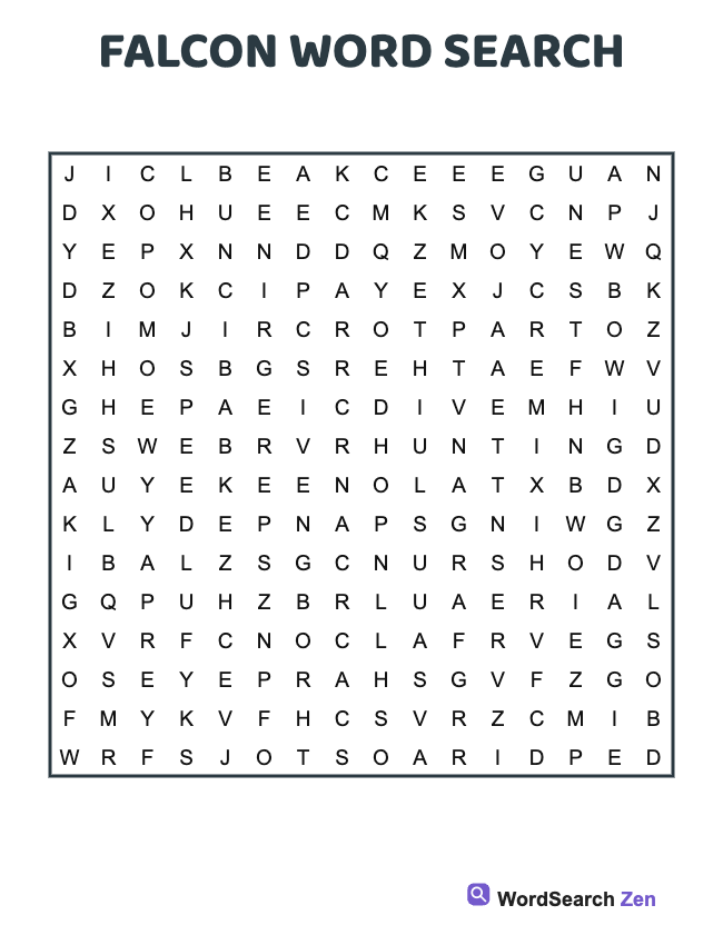 Falcon Word Search